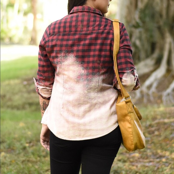 Red & Black Bleached Flannel - Picture 5 of 5